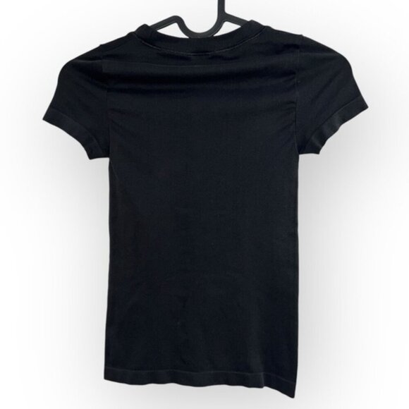 NEW Aritzia Sunday Best Little Contour SKIMS Nylon Hip black crewneck Top sz XXS - Picture 3 of 4